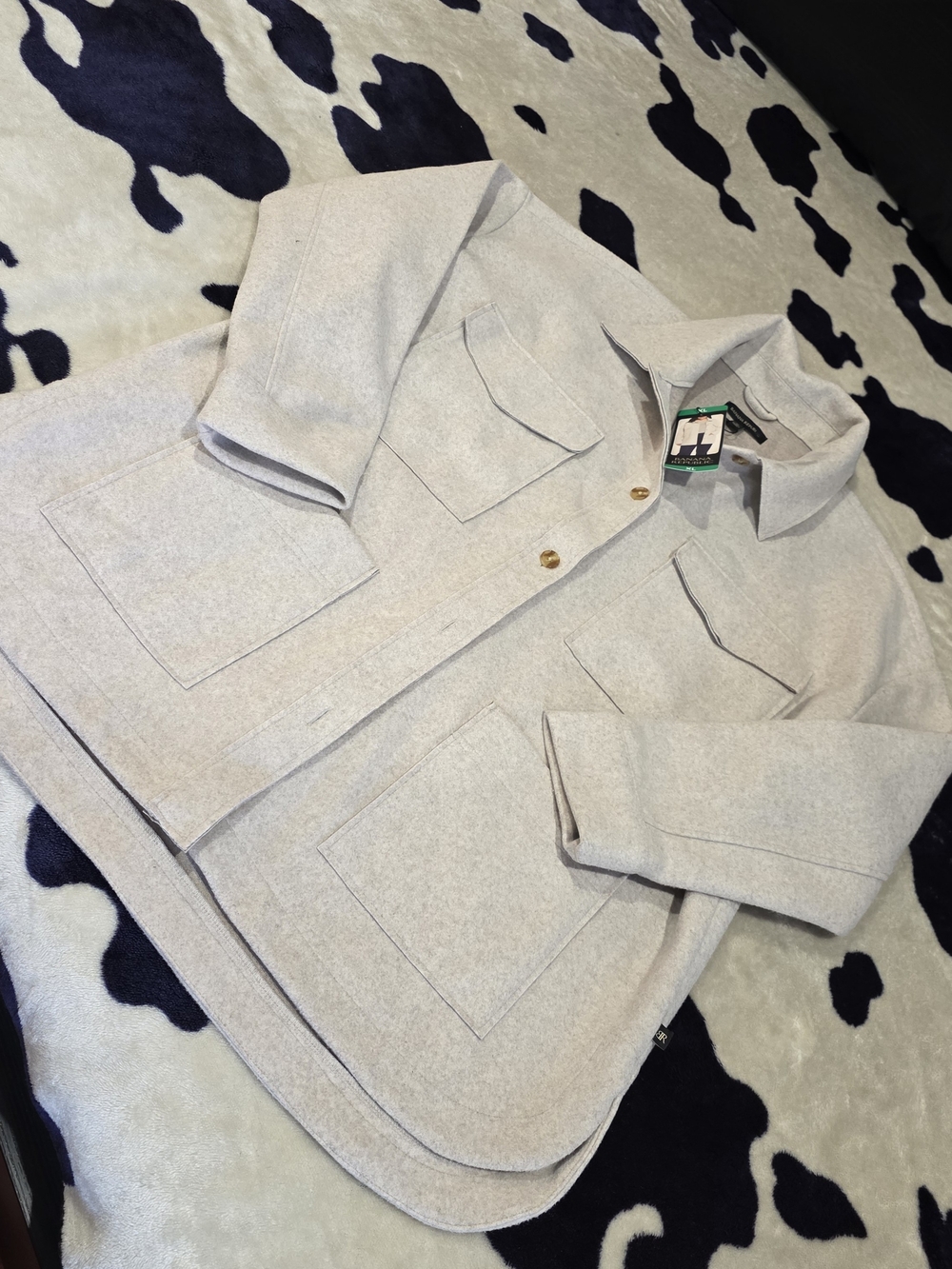Banana Republic Light Gray Wool-Blend Utility Jacket